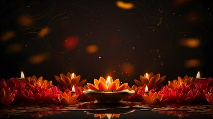 Diwali lights celebration background, hindu festival, india, diya lamp