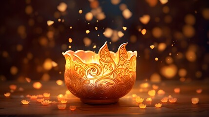 Diwali lights celebration background, hindu festival, india, diya lamp
