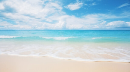 Fototapeta na wymiar Beautiful beach with sand tuquoise sea