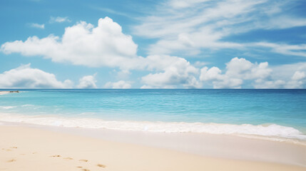 Fototapeta na wymiar Beautiful beach with sand tuquoise sea