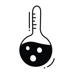Chemistry flask doodle Icon Design illustration. Science and Technology Symbol on White background EPS 10 File