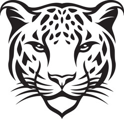 Tiger face cut out silhouette, tiger, or cougar, Roaring Leopard mascot black and white vector, Tiger head silhouette, t-shirt tiger tattoo design