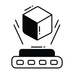 Hologram doodle Icon Design illustration. Science and Technology Symbol on White background EPS 10 File