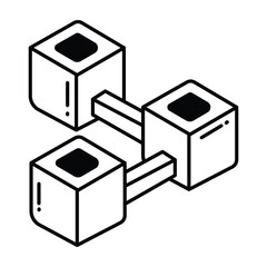 Block chain doodle Icon Design illustration. Science and Technology Symbol on White background EPS 10 File