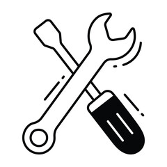 Repair tools doodle Icon Design illustration. Science and Technology Symbol on White background EPS 10 File