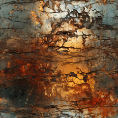 Obraz premium Seamless grunge metal and gold texture pattern, technology background