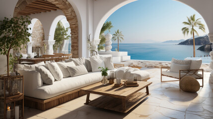 Fototapeta premium Luxurious home interior with soft sofa