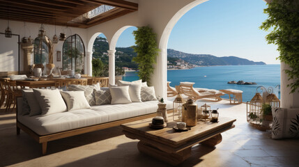 Obraz na płótnie Canvas Luxurious home interior with soft sofa