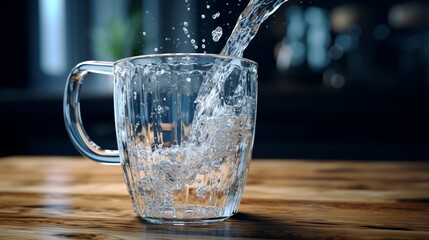 pouring water into glass  generated by AI