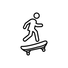 Fototapeta premium Man riding Skateboarding icon. man riding Skateboarding linear symbol design from People collection. Simple outline element vector illustration on white background.