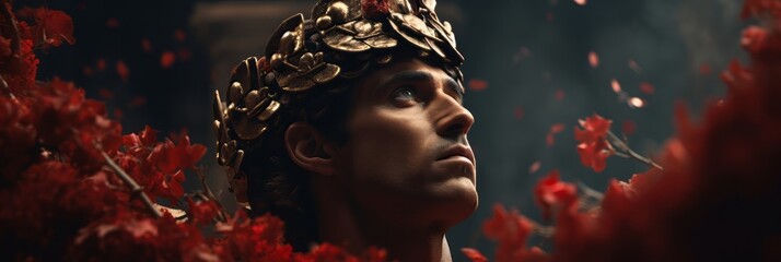 Portrait of the roman conquerer Ceasar.generative ai

