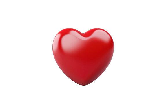 Love in 3D Cartoon Red Heart on isolated background