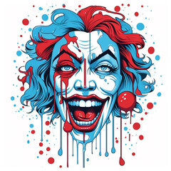 Obraz premium Crazy clown face