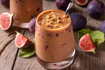 Healthy breakfast figs smoothie