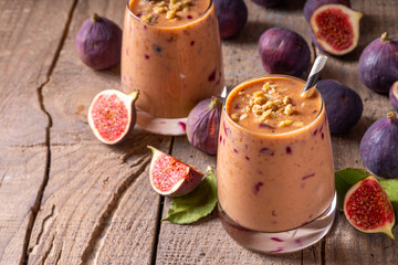 Healthy breakfast figs smoothie