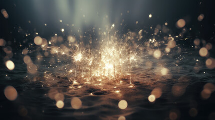 Obraz na płótnie Canvas New Year's celebration sparkler at night