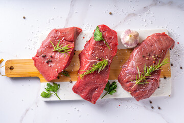 Various cuts of meat cooking background