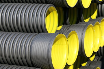 HDPE Corrugated Pipe, 
HDPE Pipes Manufacturers, HDPE DWC Yellow pipes, Drainage Corrugated Pipe, Polyethylene Plastic Pipe
