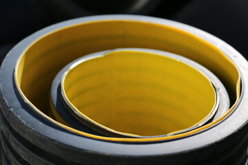 HDPE Corrugated Pipe, 
HDPE Pipes Manufacturers, HDPE DWC Yellow pipes, Drainage Corrugated Pipe, Polyethylene Plastic Pipe