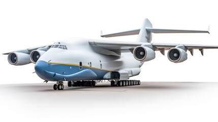 Fototapeta premium An-225 Mriya cargo aircraft isolated on white background