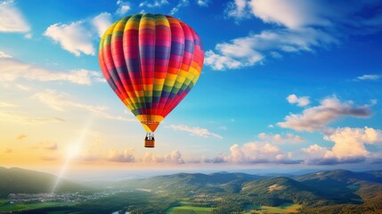 Fototapeta na wymiar Beautiful hot air balloons flying in the fantastic colorful sky