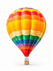 Fantastic colorful bright hot air balloon isolated o white background