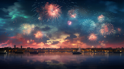 fireworks in the night sky | generative ai