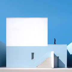 businessman standing on the house