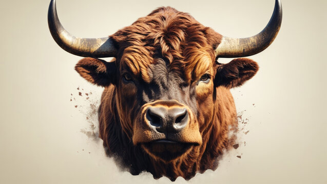 Bull head isolated on background