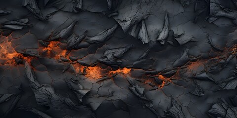 Black lava rock texture Dark stone surface texture Generative AI
