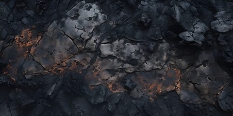 Black abstract lava stone texture background 3d illustration, Black volcanic stone texture Abstract background, generative AI

