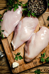 Fresh chicken fillet with spices.