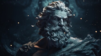 Neptune - The roman god of the sea.generative ai
 - obrazy, fototapety, plakaty