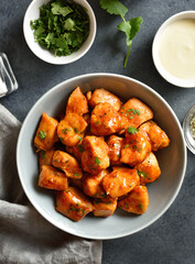 Chicken bites in bowl
