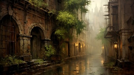 Fototapeta na wymiar Rain, Rainy day background illustration wallpaper design