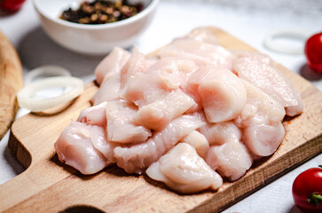 Fresh chicken fillet with spices.
