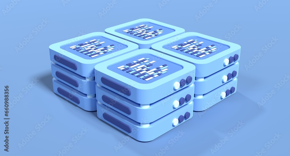 Poster 3d server icon. computer server 3d render icon. cloud computing. 3d render illustration