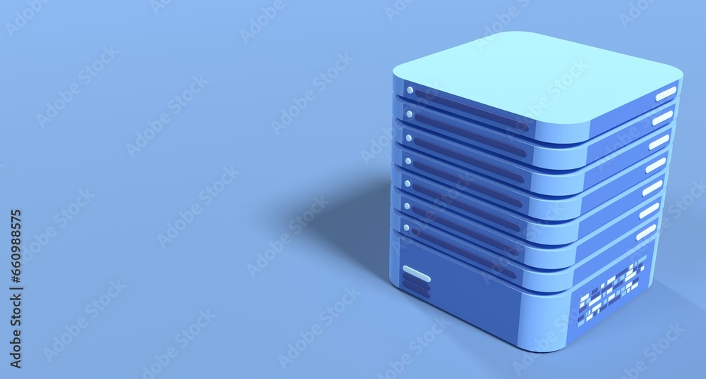 Poster 3d server icon. computer server 3d render icon. cloud computing. 3d render illustration