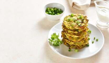 Stack of zucchini fritters