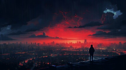 Fototapeta premium Rain, Rainy day background illustration wallpaper design