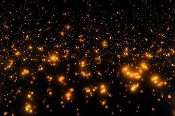 Abstract background with yellow glowing lights in dark space. Generative AI