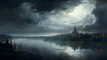 Rain, Rainy day background illustration wallpaper design