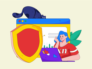 Business People Flat Vector Concept Operation Hand Drawn Illustration
