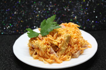 salad with Korean carrots