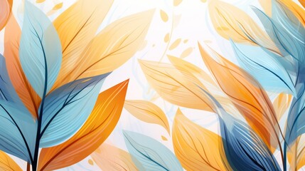 Photo of a vibrant painting depicting leaves against a pristine white backdrop