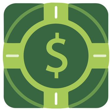 Dollar, Green Finance Money Icon, Digital Payment, Investment and Savings Symbol