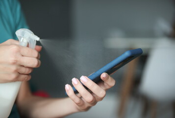 Smartphone screen is covered with disinfectant. Why bacteria living on a smartphone are dangerous...