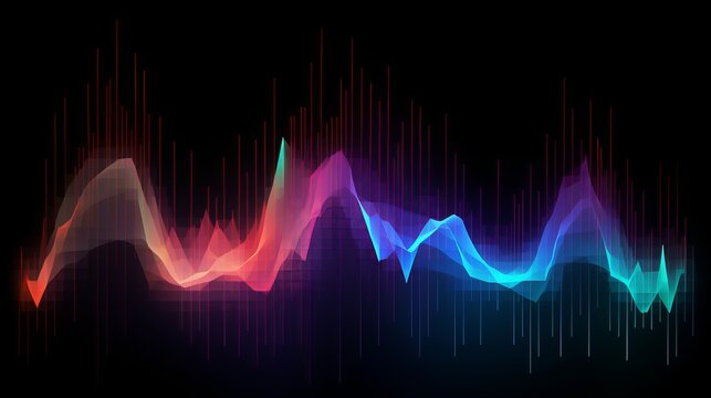 The image features the visual representation of audio equalizer waves, beautifully isolated on a clean background. This vector illustration effectively captures the essence of sound manipulation
