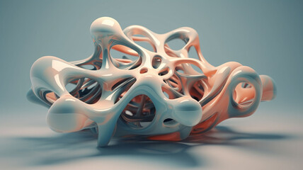 Ethereal Abstract: 3D Rendered Liquify Patterns, A Surreal Dance of Random Geometric Waves Crafted from Myriad Particles 