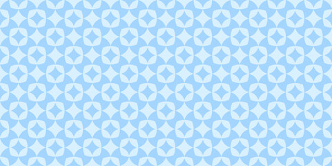 Baby Blue Overlapping Circles Background Seamless Pattern. Geometric circle star vector. abstract texture for textile, scrapbook, wallpaper.